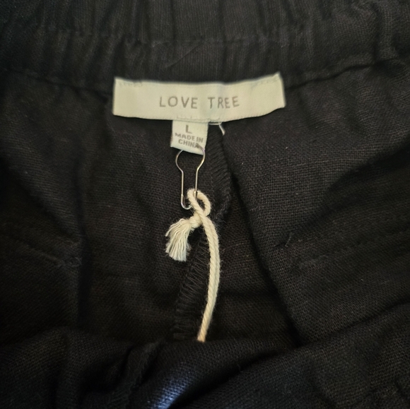 Love Tree Set Of 2 Linen Pants Black & White Size L NWT Cargo Joggers - Picture 10 of 11